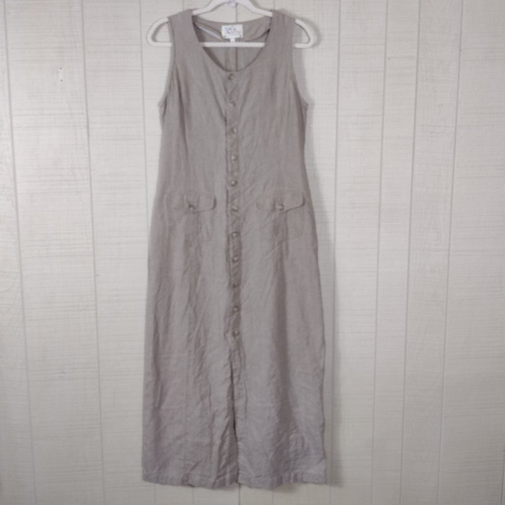 Jackpot by Carli Gry Sleeveless Linen Button Front Dress Danish Design